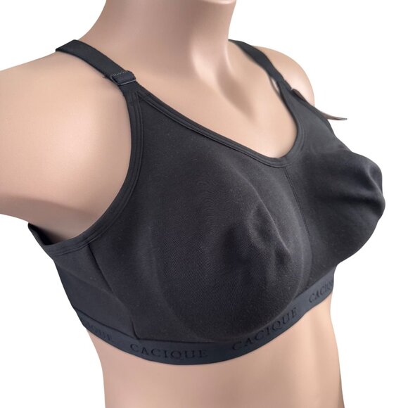 2 x CACIQUE Unlined Full Coverage No-Wire Black Bra The Cotton Collection 44C - Picture 8 of 16